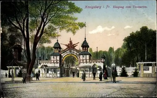 Ak Kaliningrad Königsberg Ostpreußen, Eingang zum Tiergarten