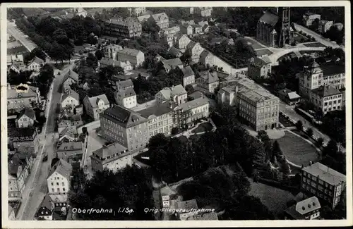 Ak Limbach Oberfrohna in Sachsen, Blick auf den Ort, Fliegeraufnahme