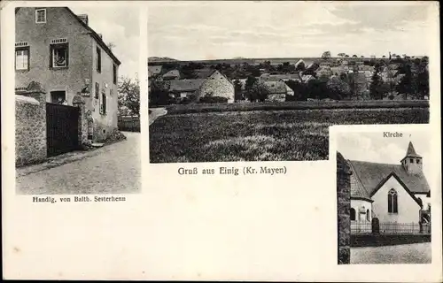 Ak Einig im Maifeld, Panorama, Kirche, Handlung von Balth. Sesterhenn