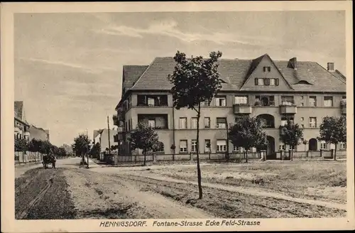 Ak Hennigsdorf an der Oberhavel, Fontanestraße Ecke Feldstraße