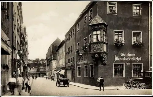 Ak Pirna in Sachsen, Dohnasche Straße, Weinhaus Alexander Gröschel