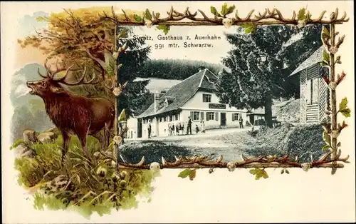 Passepartout Ak Sirnitz Müllheim in Baden Schwarzwald, Gasthaus zum Auerhahn