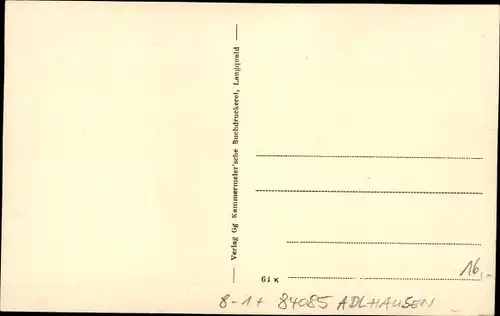 Ak Adlhausen Langquaid Niederbayern, Brauerei Kraus, Totalansicht vom Ort