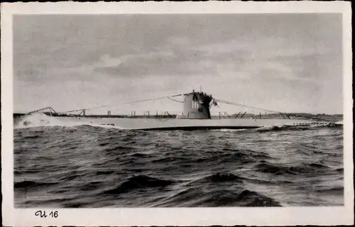 Ak Deutsches U Boot, Unterseeboot, U 16