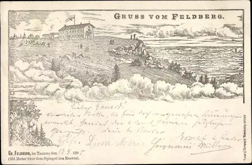 Litho Niederreifenberg Schmitten im Taunus, Großer Feldberg, Panorama