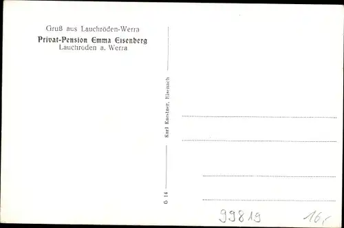 Ak Lauchroden Gerstungen an der Werra, Privatpension Emma Eisenberg