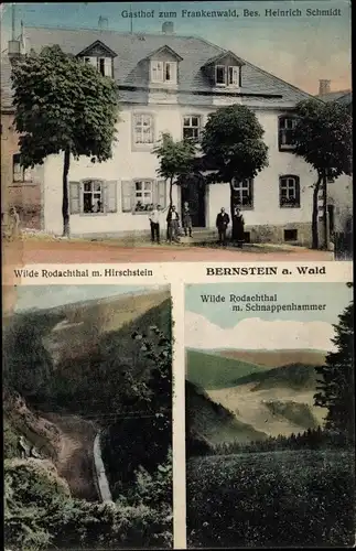 Ak Bernstein Schwarzenbach am Wald Oberfranken, Gasthof zum Frankenwald, Bes. Heinrich Schmidt