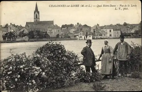 Ak Chalonnes sur Loire Maine et Loire, Quai Notre Dame, Vue de la Levee