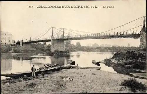 Ak Chalonnes sur Loire Maine et Loire, Le Pont