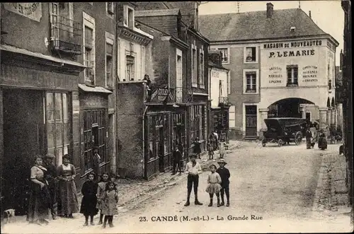 Ak Candé Maine et Loire, La Grande Rue