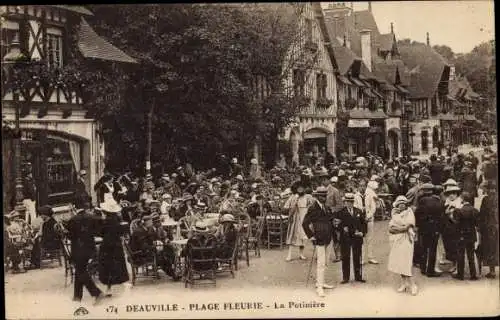 Ak Deauville Plage Fleurie Calvados, La Potiniere