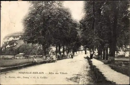 Ak Neuville sur Ain Ain, Allee des Tilleuls