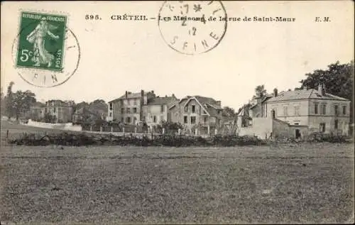 Ak Créteil Val de Marne, Les Maison de la rue de Saint Maur