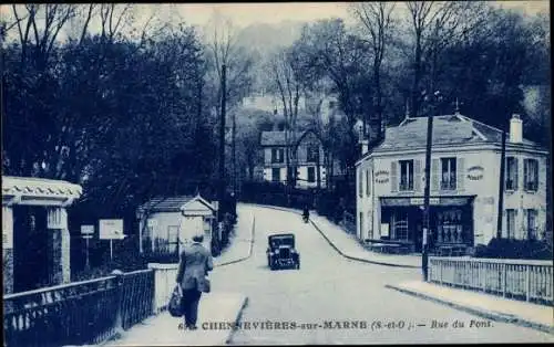 Ak Chennevières sur Marne Val de Marne, Rue du Pont