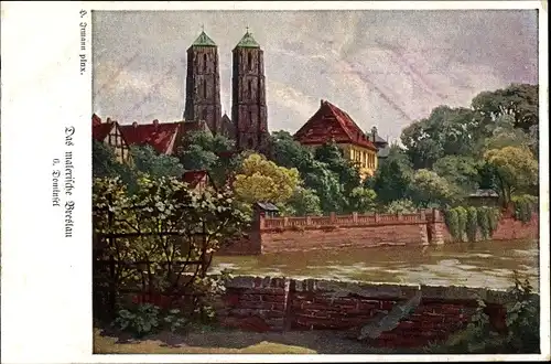 Künstler Ak Irmann, H., Wrocław Breslau Schlesien, Blick auf die Dominsel