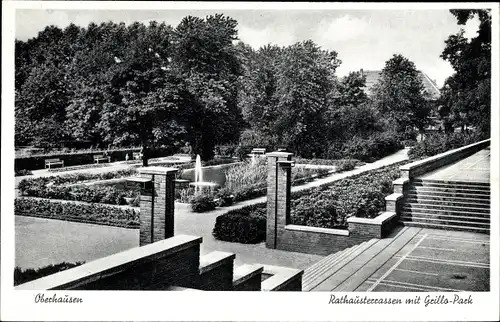 Ak Oberhausen am Rhein, Rathausterrassen mit Grillo Park