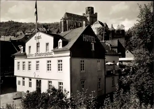 Ak Oberwesel am Rhein, Hotel Goldener Pfropfenzieher