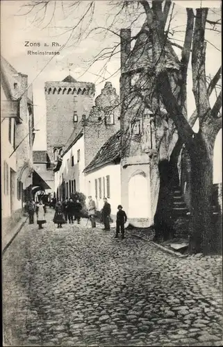 Ak Zons Dormagen Niederrhein, Rheinstraße