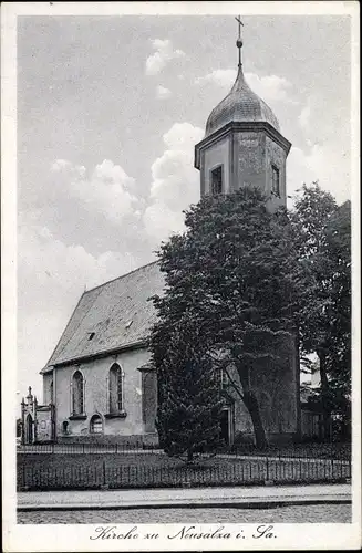 Ak Neusalza Spremberg Sachsen, Blick auf die Kirche, Turm, Straßenpartie