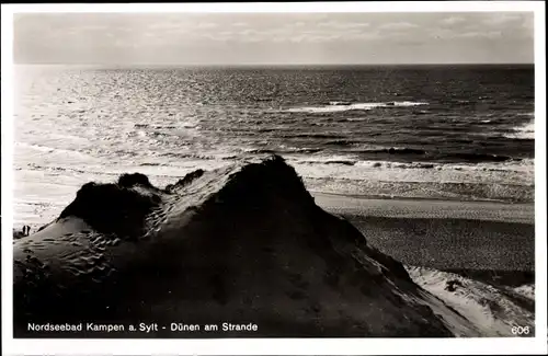 Ak Kampen auf Sylt, Dünen am Strande