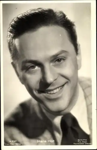 Ak Schauspieler Hans Holt, Portrait