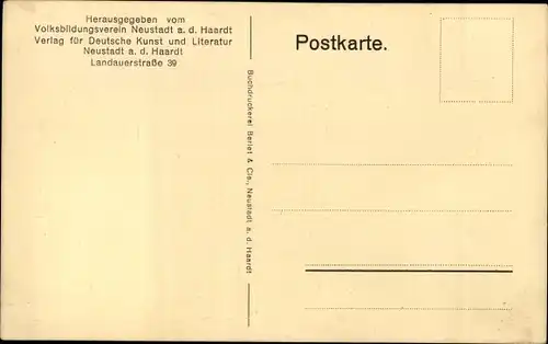 Lied Ak Pfalzlied, Franz Hartmann, Volksbildungsverein Neustadt an der Haardt