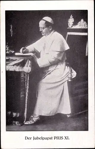 Ak Papst Pius XI., Achille Ambrogio Damiano Ratti, Portrait, Jubelpapst