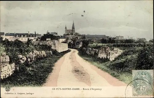Ak Le Puy Notre Dame Maine et Loire, Route d'Argentay