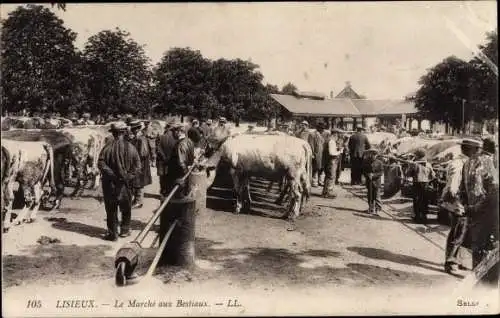Ak Lisieux Calvados, Le Marche aux Bestiaux