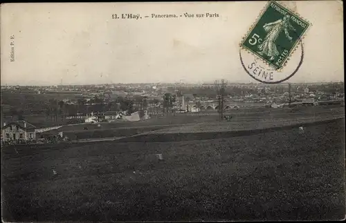 Ak L'Haÿ Val de Marne, Panorama, Vue sur Paris