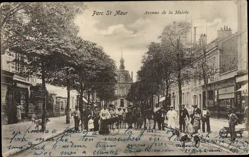 Ak Le Parc de Saint Maur Val de Marne, Avenue de la Mairie