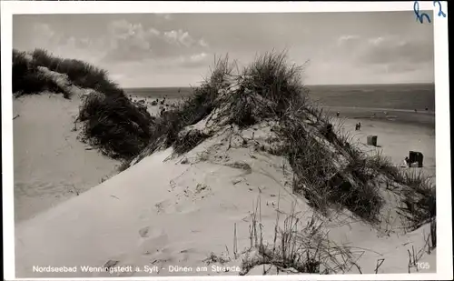 Ak Wenningstedt Braderup auf Sylt, Dünen am Strand