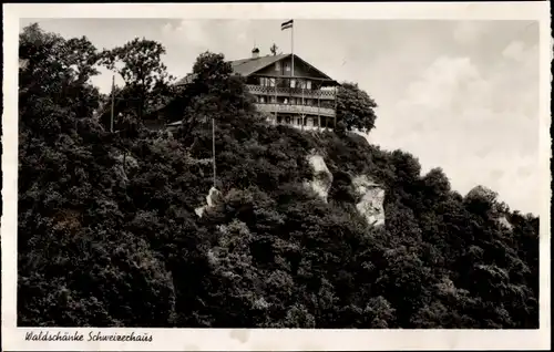 Ak Trechtingshausen Rheinland Pfalz, Waldschänke Schweizerhaus