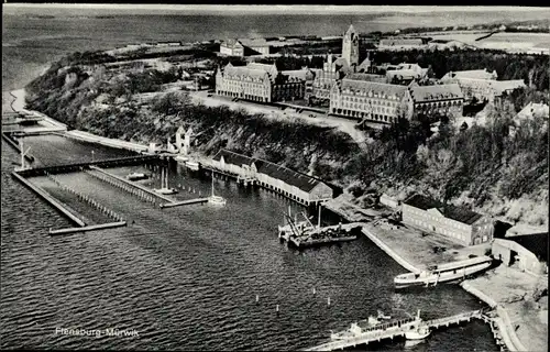 Ak Mürwik Flensburg in Schleswig Holstein, Marineschule, Fliegeraufnahme