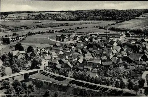 Ak Siglingen Neudenau an der Jagst, Luftbild vom Ort