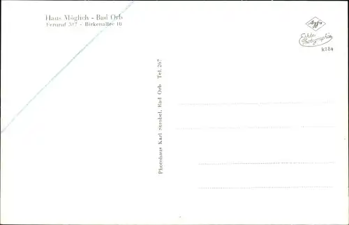 Ak Bad Orb in Hessen, Haus Möglich, Birkenallee 10
