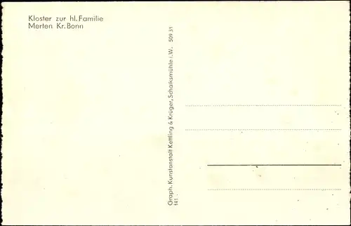 Ak Merten Eitorf in Nordrhein Westfalen, Kloster zur heiligen Familie