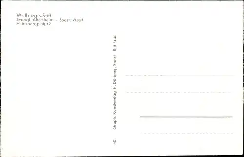 Ak Soest in Nordrhein Westfalen, Walburgis-Stift, Heinsbergplatz 12