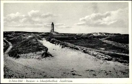 Ak Nordseebad Sankt Peter Ording, Leuchtturm