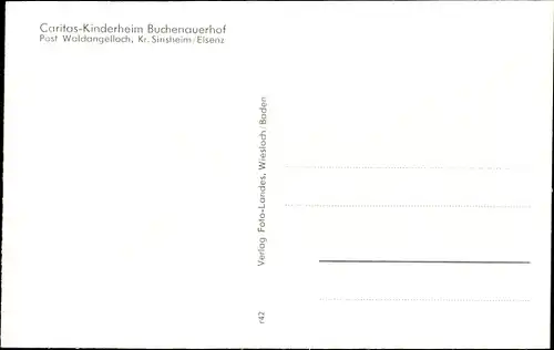 Ak Buchenauerhof Sinsheim, Blick aufs Caritas Kinderheim