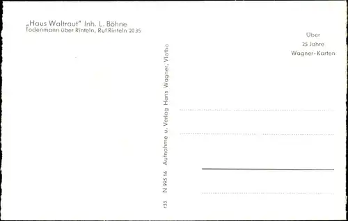 Ak Todenmann Rinteln in Niedersachsen, Haus Waltraut