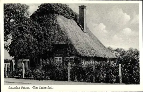 Ak Ostseebad Dahme in Holstein, Altes Bauernhaus, Reetdach