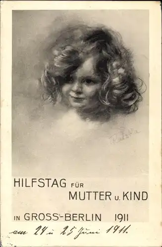 Künstler Ak Ratzka, Berlin, Hilfstag für Mutter und Kind 1911