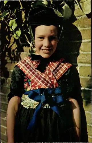 Ak Staphorst Overijssel Niederlande, Mädchen in niederländischer Tracht