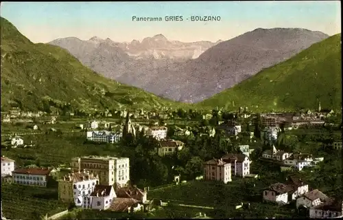 Ak Gries Bozen Bolzano Südtirol, Blick auf den Ort