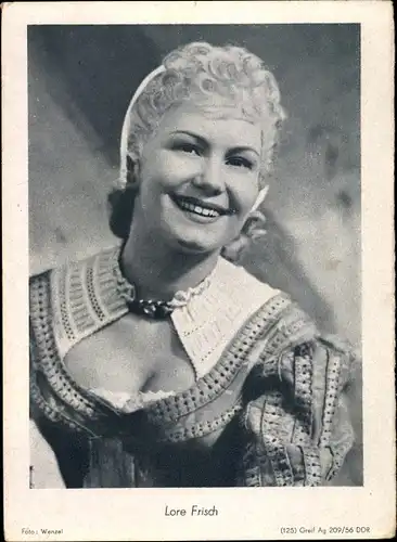 Ak Schauspielerin Lore Frisch, Portrait