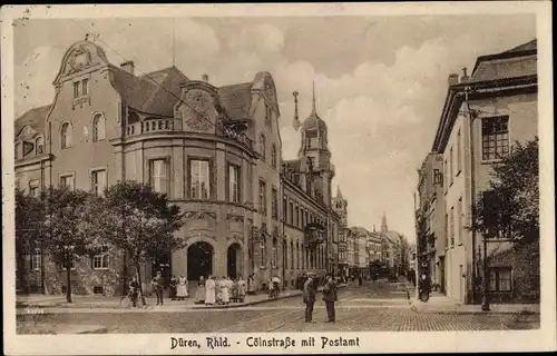 Ak Düren im Rheinland, Cölnstraße mit Postamt