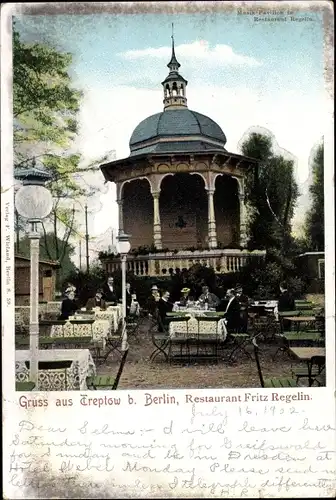 Ak Berlin Treptow, Restaurant, Gartenpartie, Pavillon