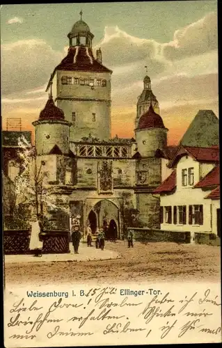 Ak Weißenburg in Mittelfranken Bayern, Ellinger Tor