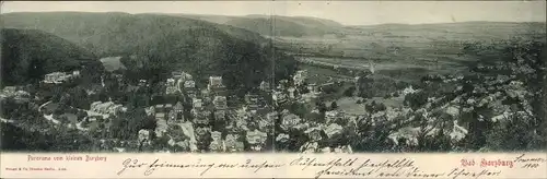 Klapp Ak Bad Harzburg in Niedersachsen, Panorama vom Ort vom kleinen Burgberg